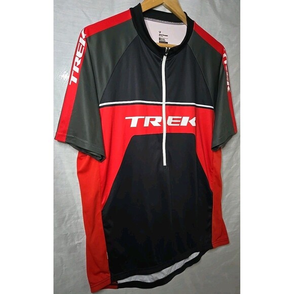Bontrager Trek Cycling Jersey Half Zip Shirt, Men's Sz XL, Black/Red 9466 - Picture 2 of 8